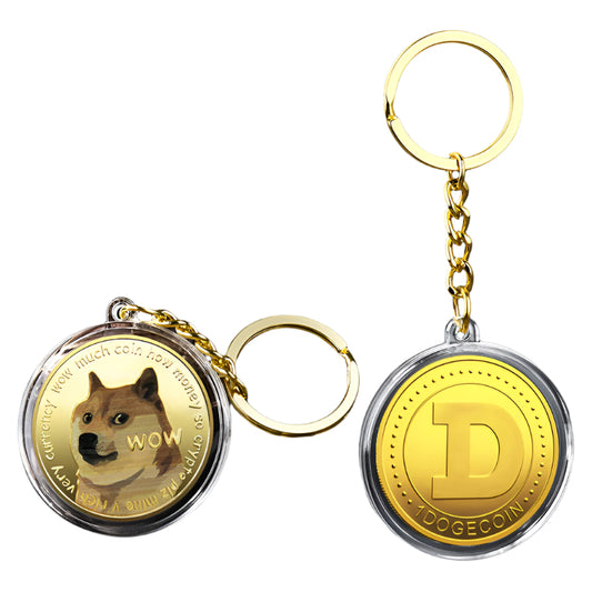 Dogecoin Car Keychain - Authentic Dogecoin Design, Durable Material, Perfect for Car Owners - Gearhead Graphics